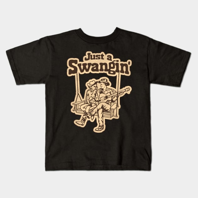 Just a Swangin' Kids T-Shirt by darklordpug